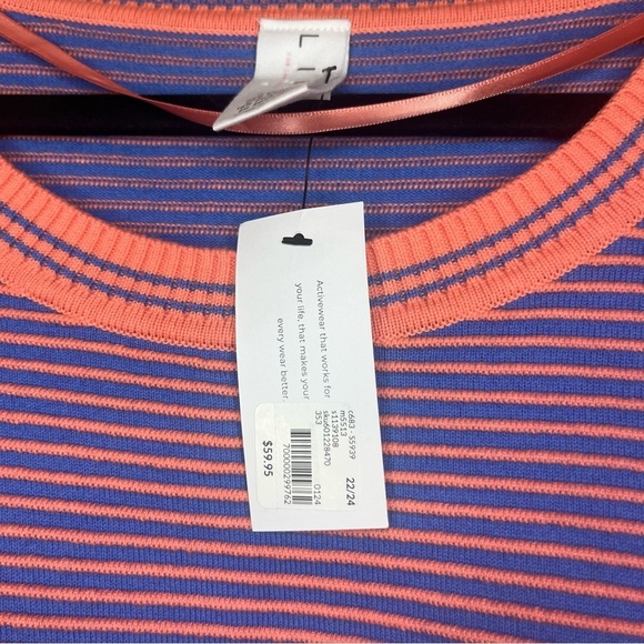 NWT LIVI ACTIVE Lane Bryant Atheleisure Crewneck Ottoman Sweater in Fusion Coral - Picture 5 of 10